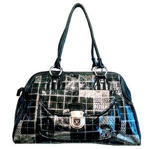 Handbag like new, black and silver in PVC